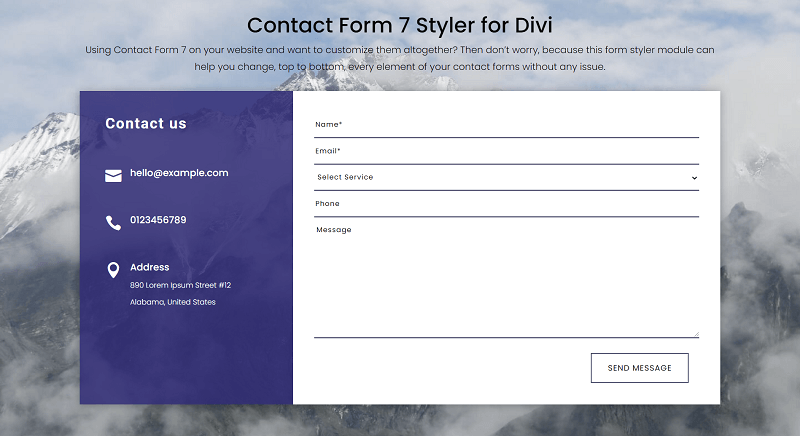 Divi Plus Contact Form 7 Styler