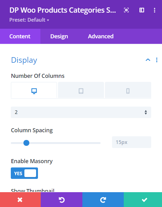 Divi Woo Products Categories Module - Divi Plus