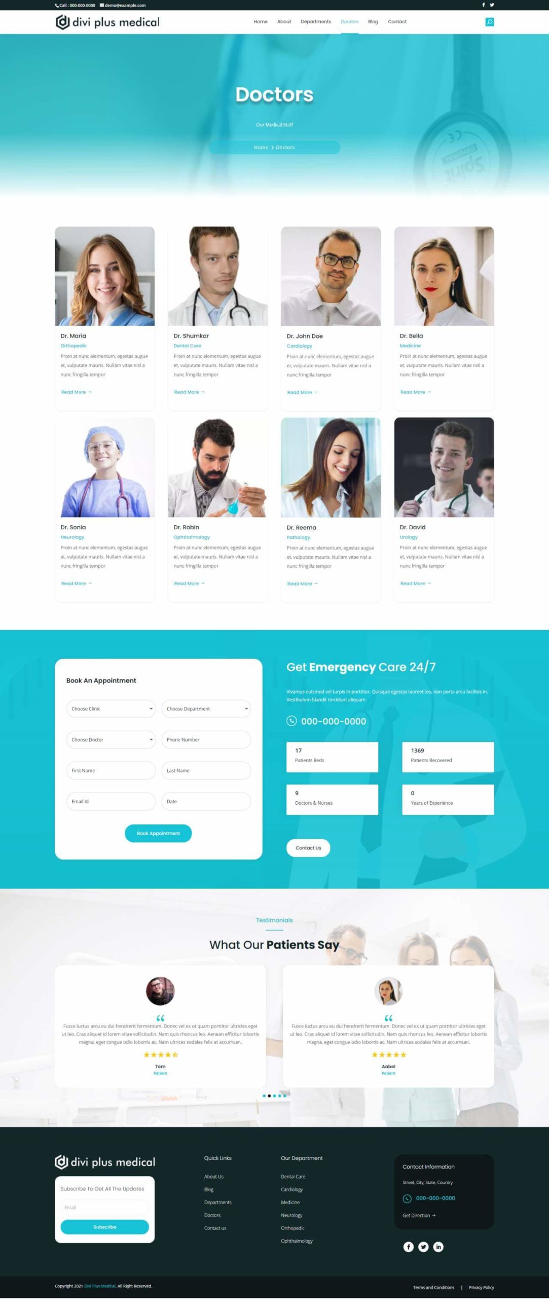 Divi Plus Medical Child Theme Doctors