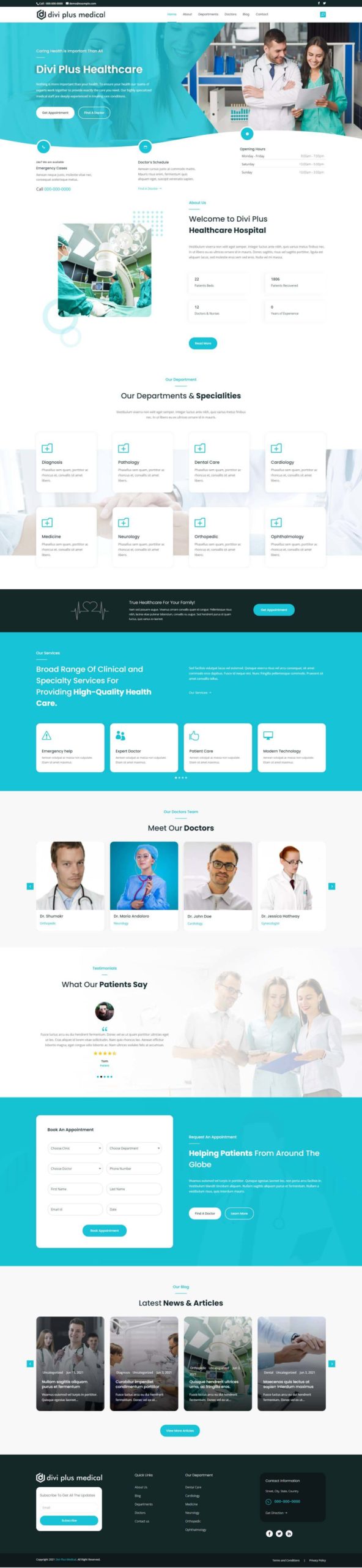 Divi Plus Medical Child Theme Home