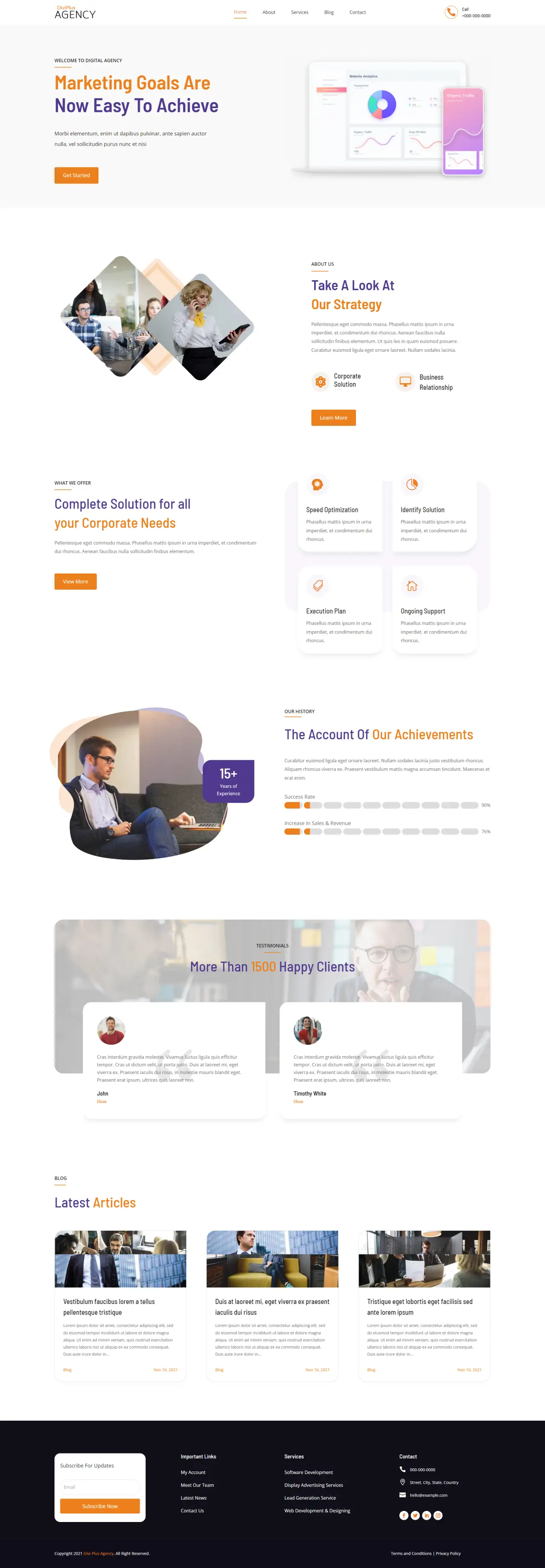 Divi Plus Digital Agency Child Theme Home