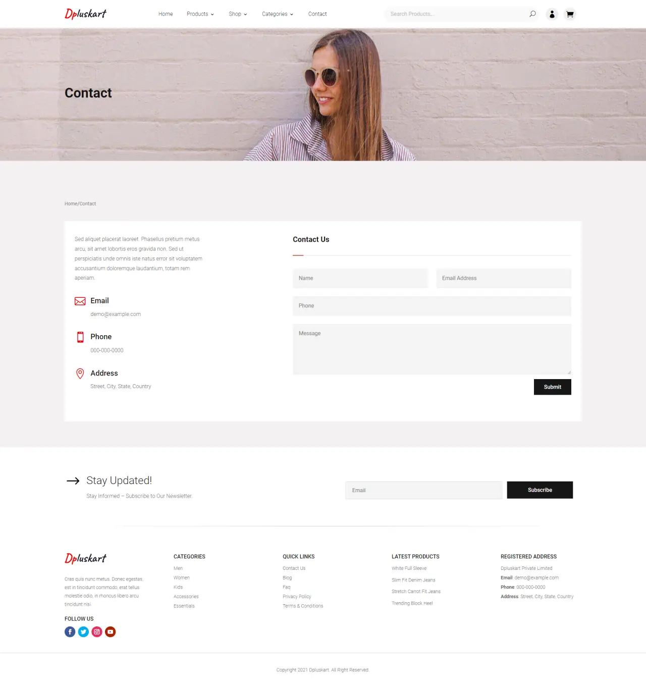 Divi Plus Ecommerce Child Theme Contact