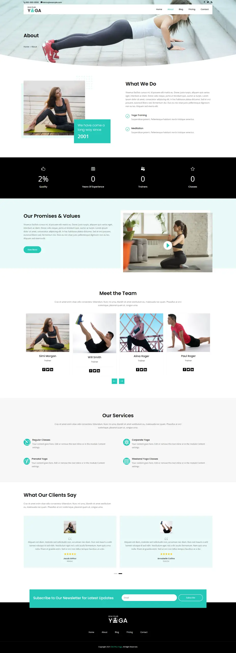 Divi Plus Yoga About