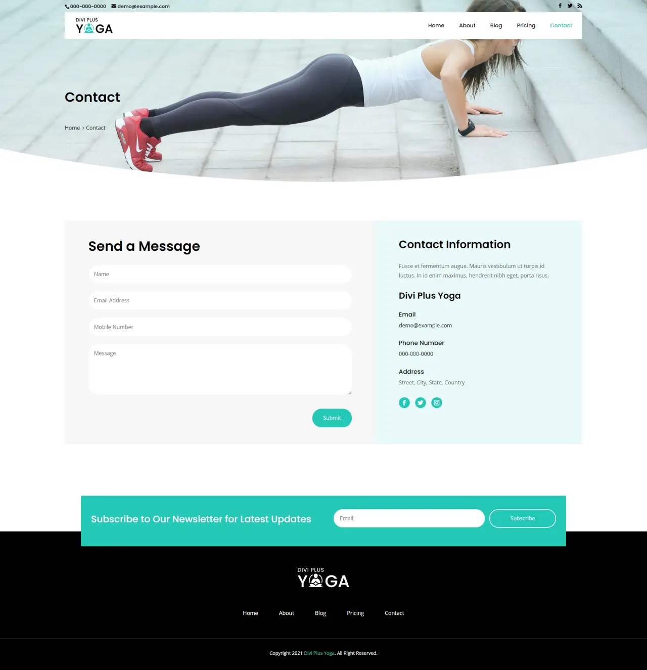 Divi Plus Yoga Contact