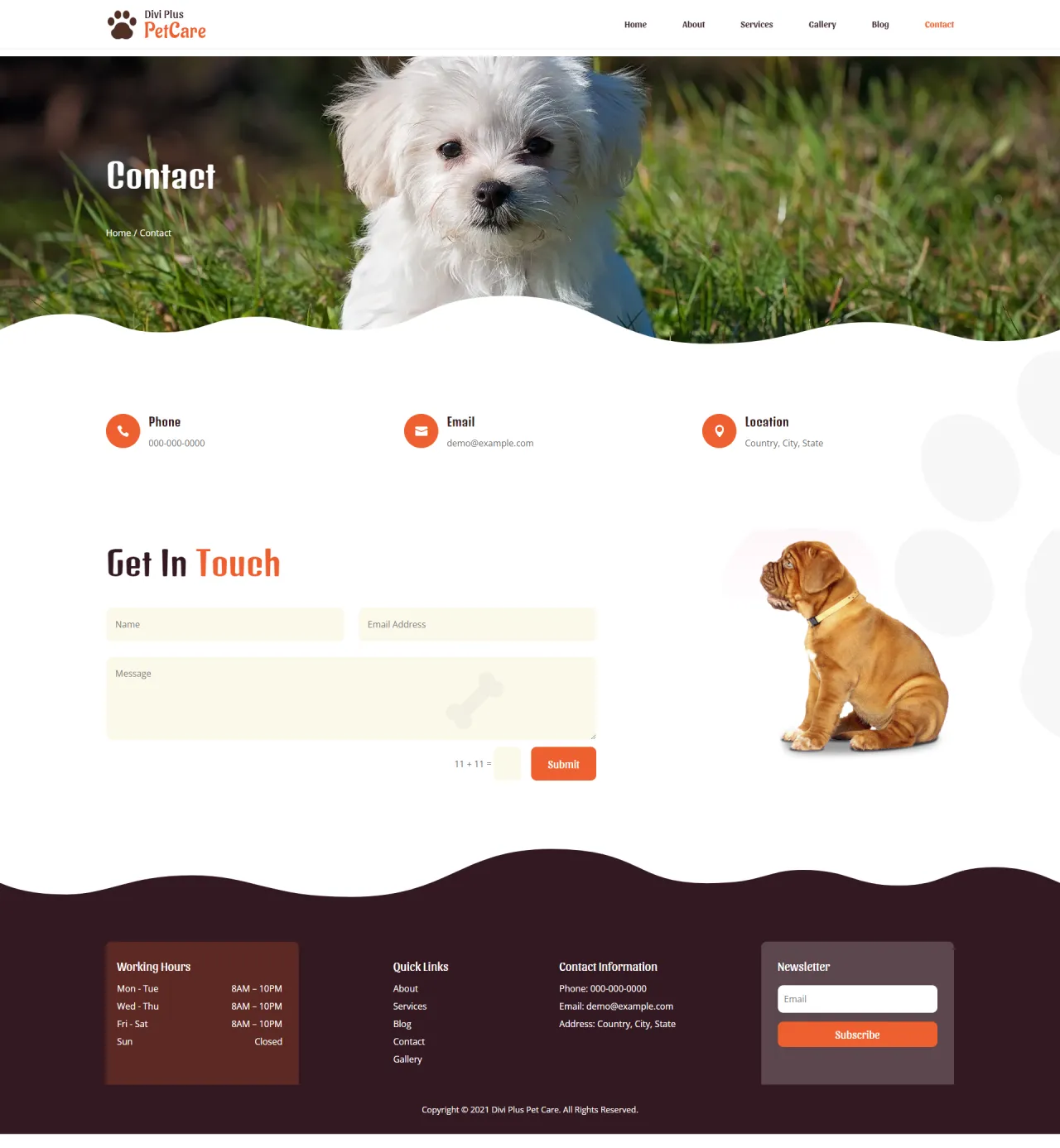 Divi Plus Pet Care Contact