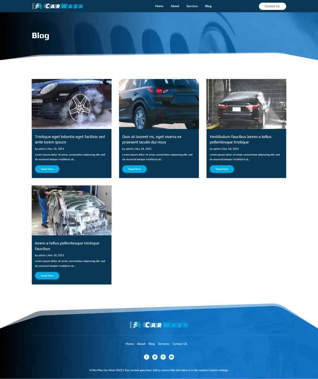 Divi Plus Car Wash Child Theme  Blog