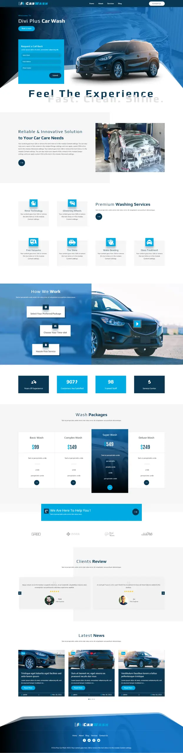 Divi Plus Car Wash Child Theme Home