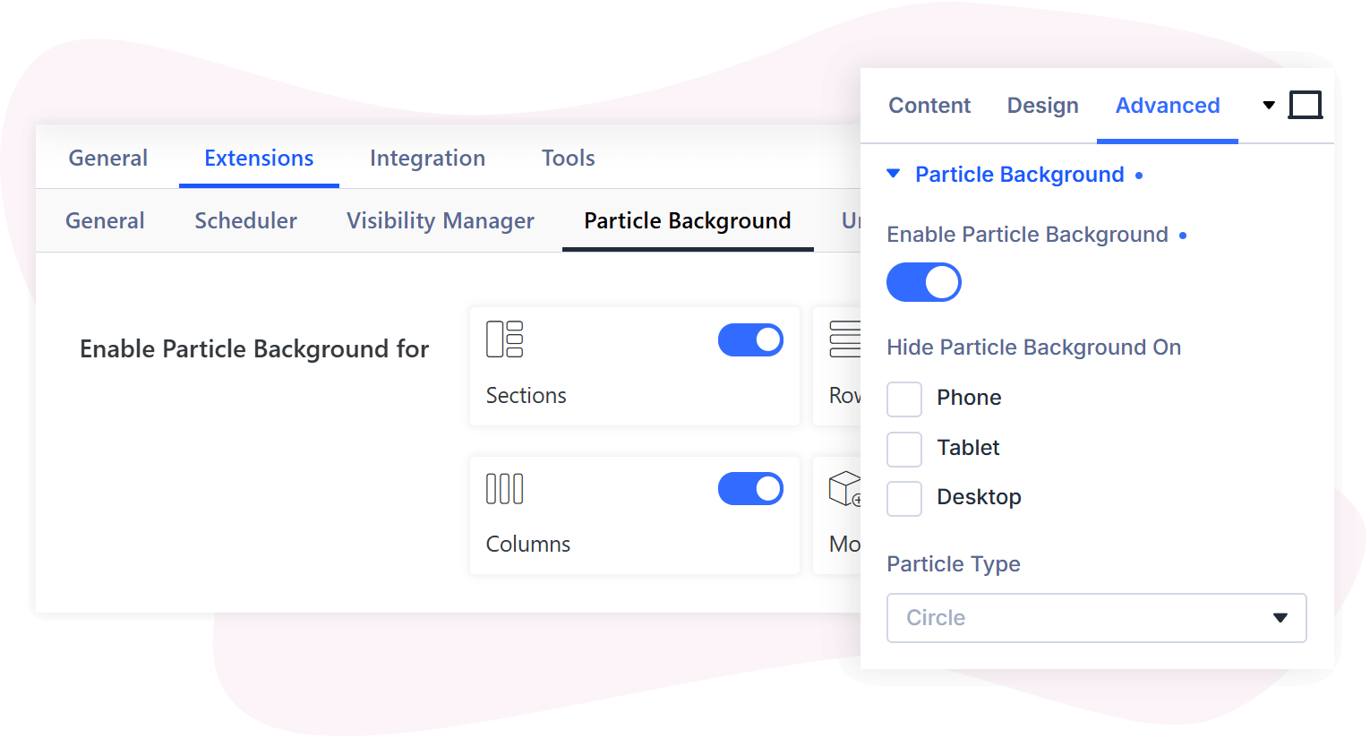 Divi particles background
