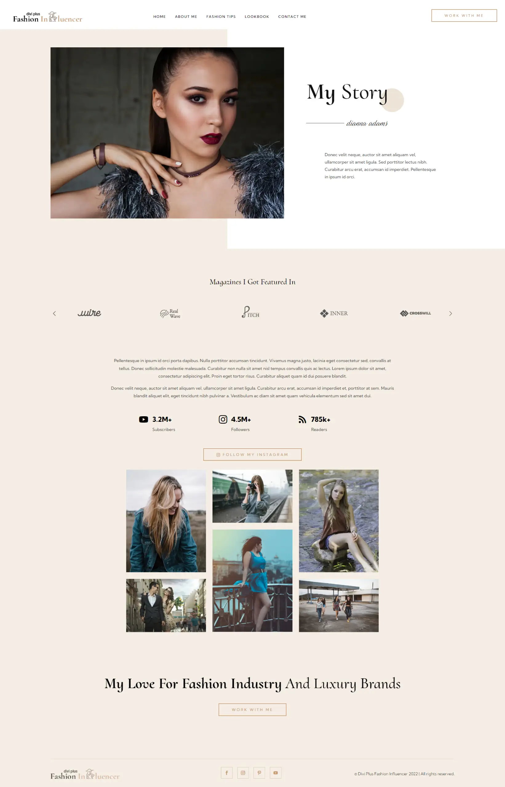 Divi Plus Fashion Influencer Child Theme About