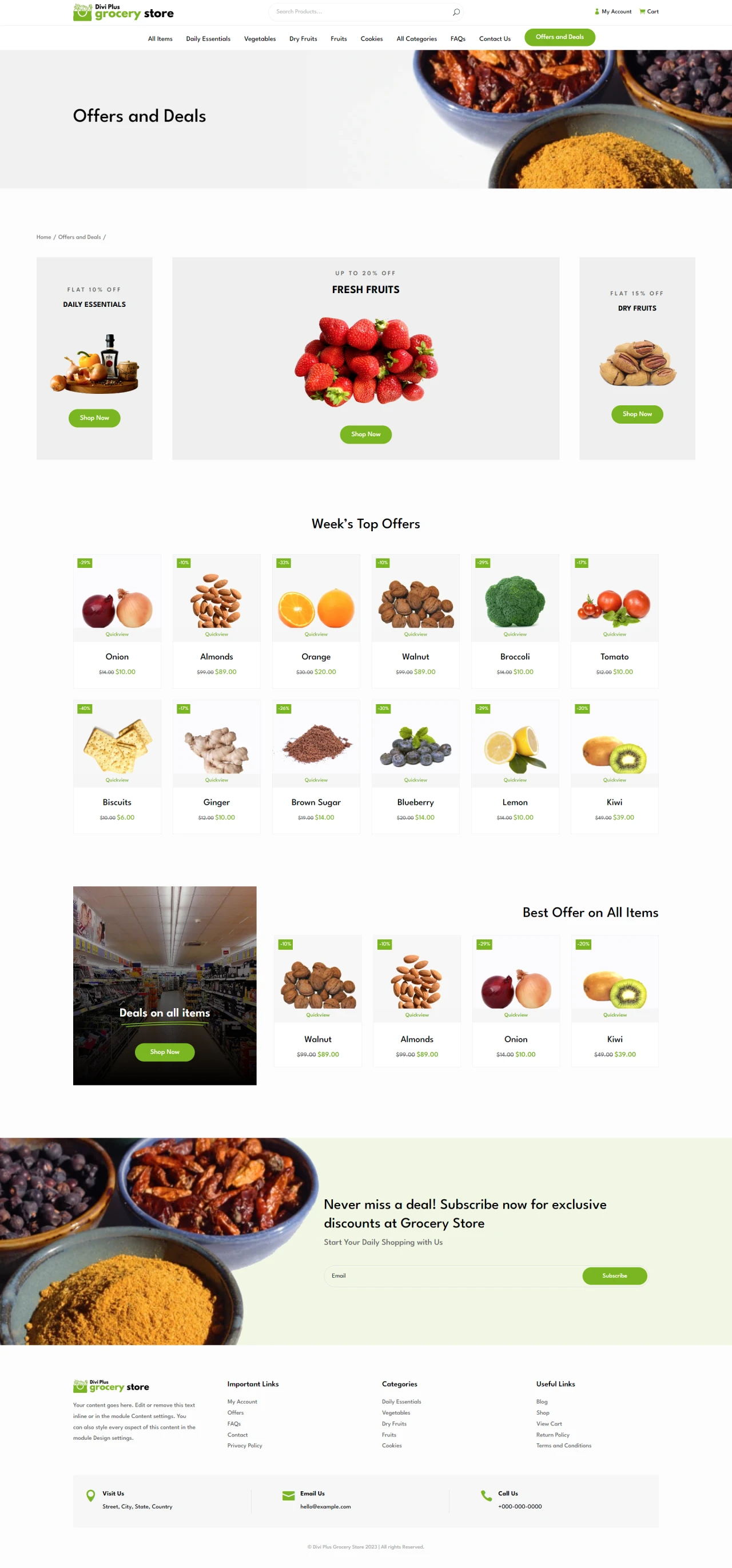Divi Plus Grocery Store Child Theme Offers and Deals