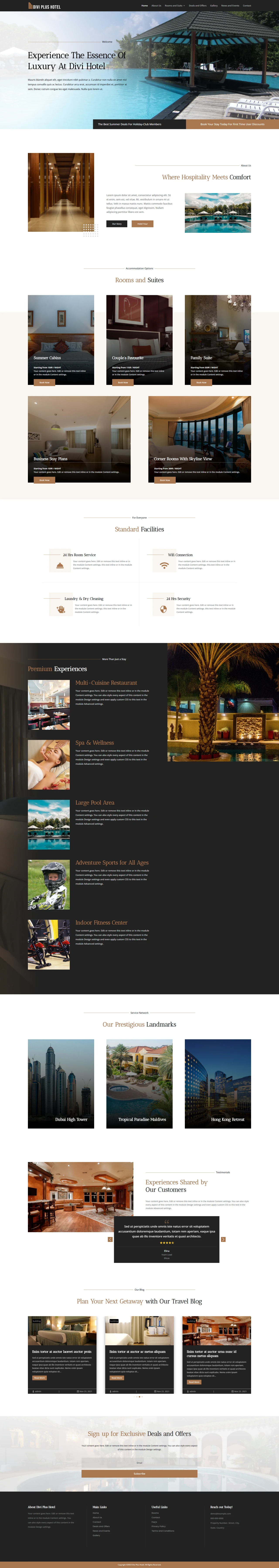 Divi Plus Hotel Child Theme Home