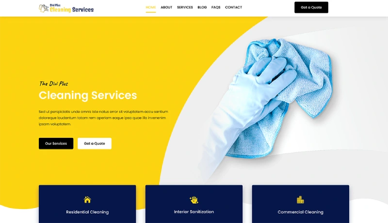 Divi Cleaning Services Child Theme