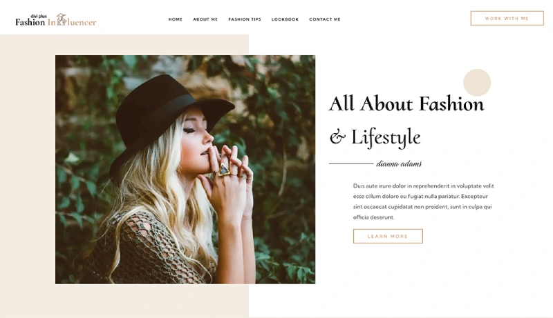 Divi Fashion Influencer Child Theme