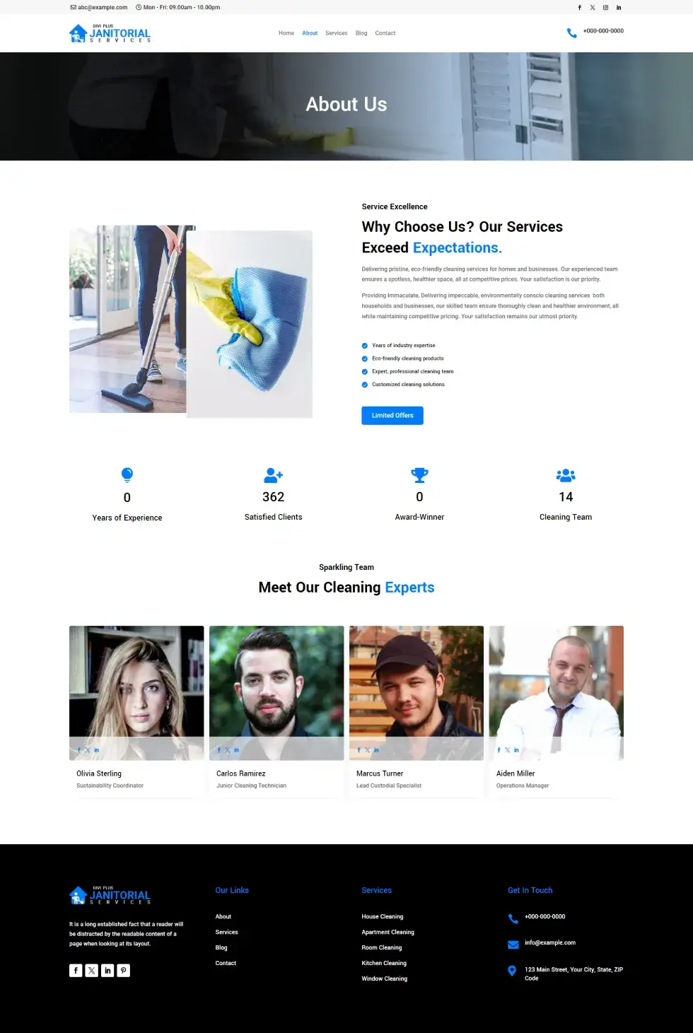 Divi Plus Janitorial Services Child Theme