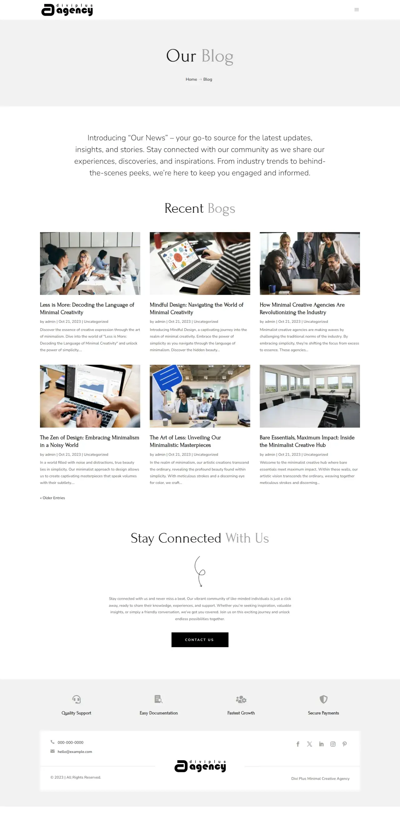 Divi Plus Minimal Creative Agency Child Theme