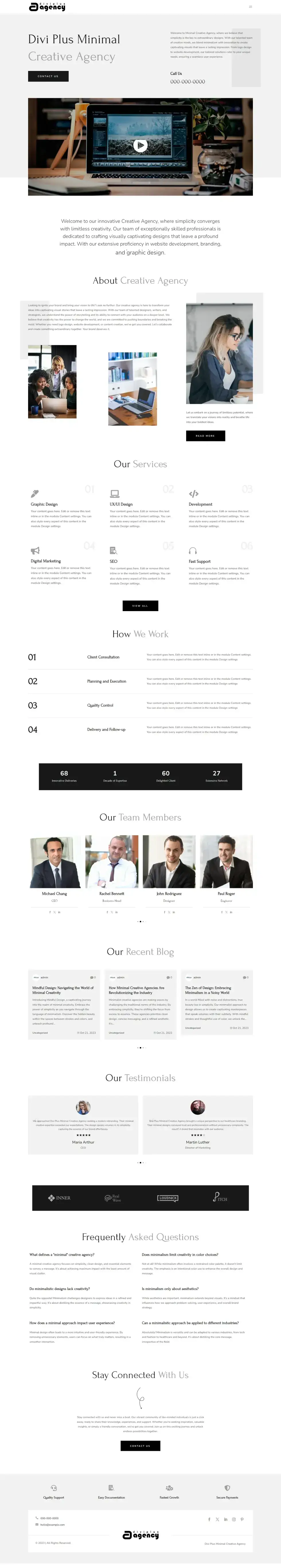 Divi Plus Minimal Creative Agency Child Theme