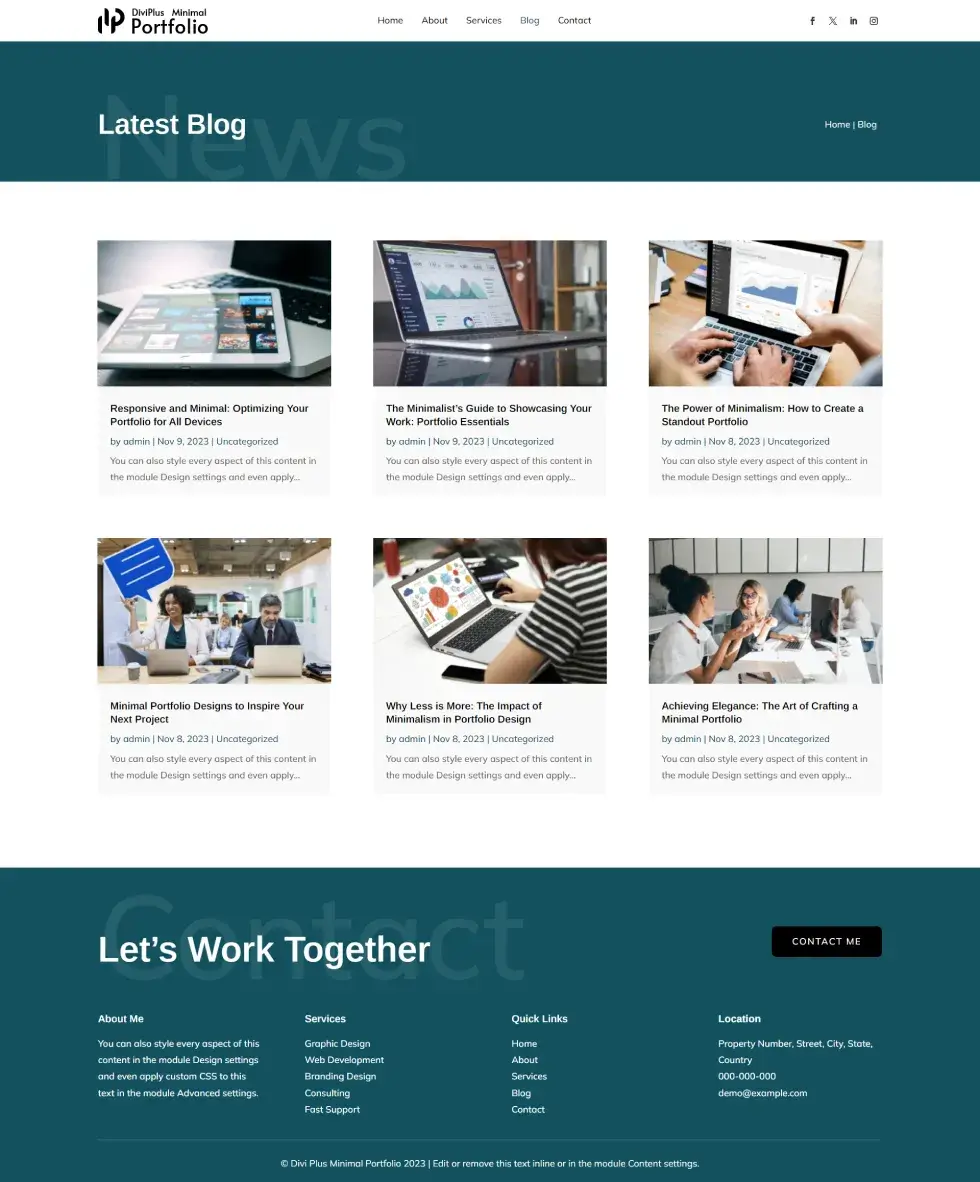 divi-plus-portfolio-child-theme-blog Divi Plus Minimal Portfolio Blog