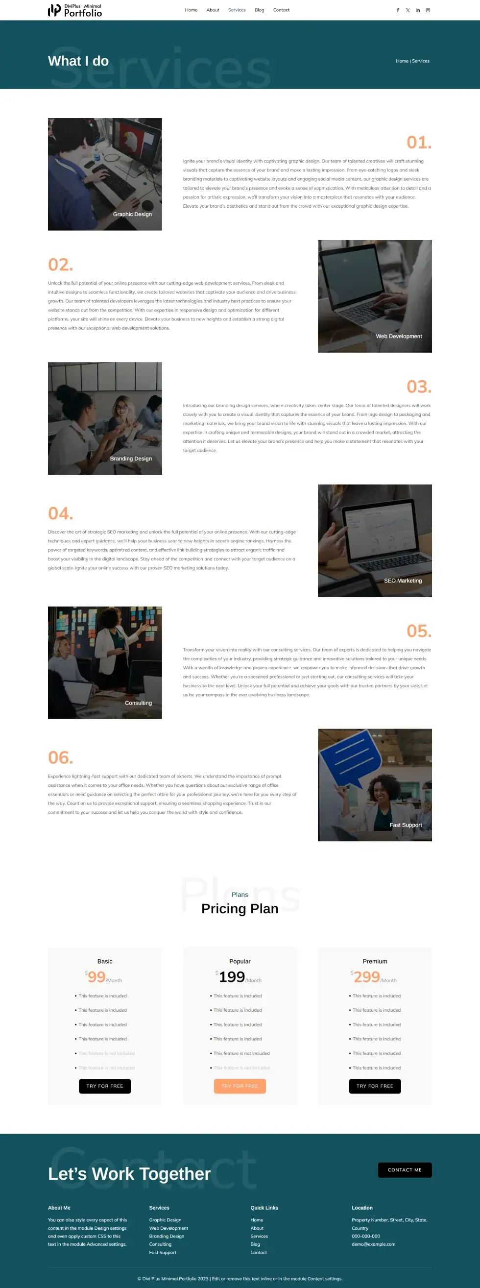 divi-plus-portfolio-child-theme-services Divi Plus Minimal Portfolio Services