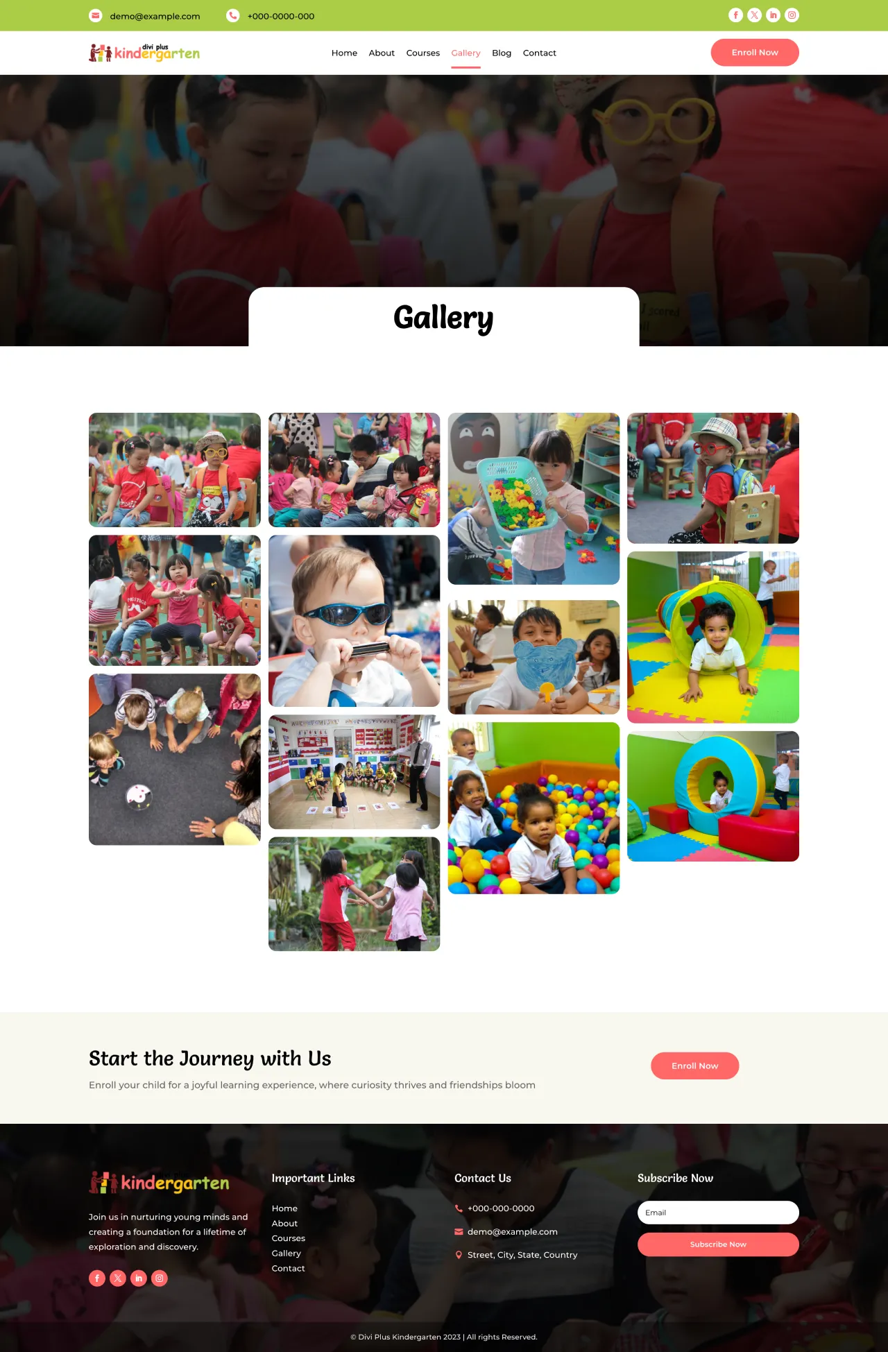 Divi Plus Kindergarten Child Theme Gallery