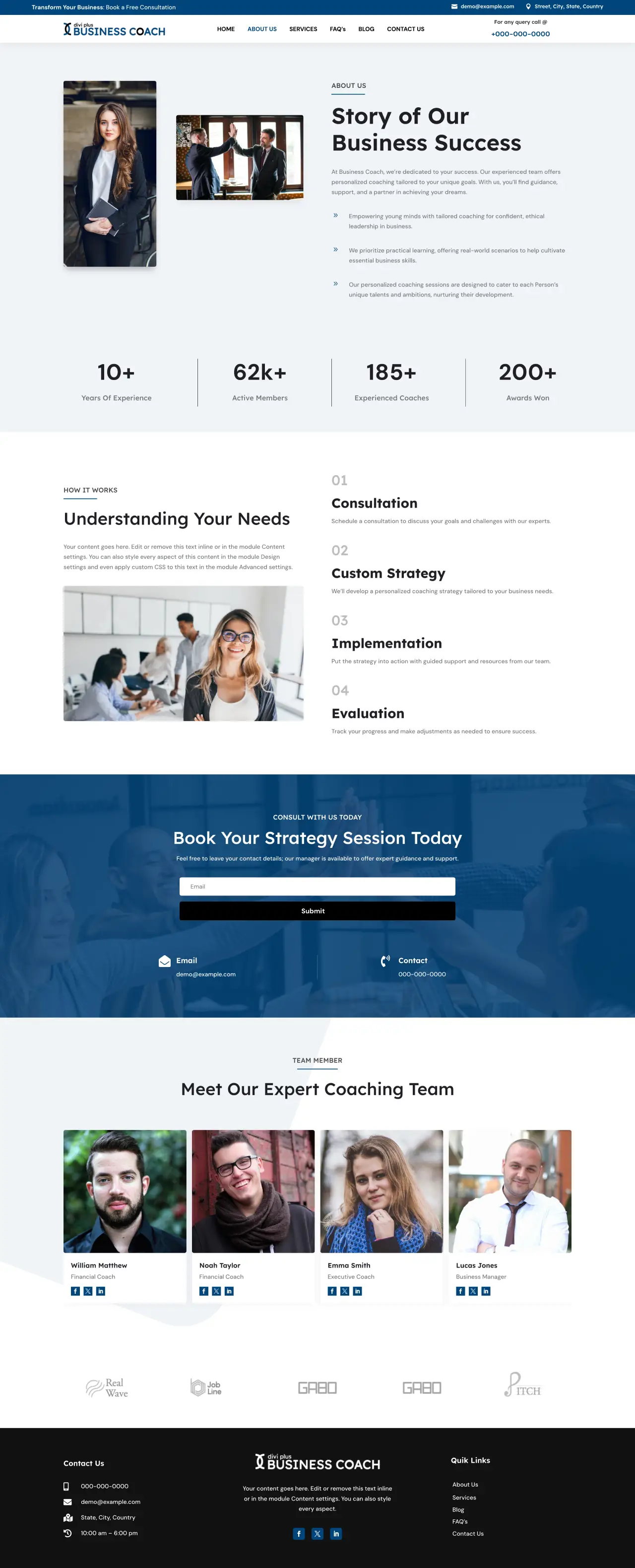 Divi Plus Business Coach Child Theme About