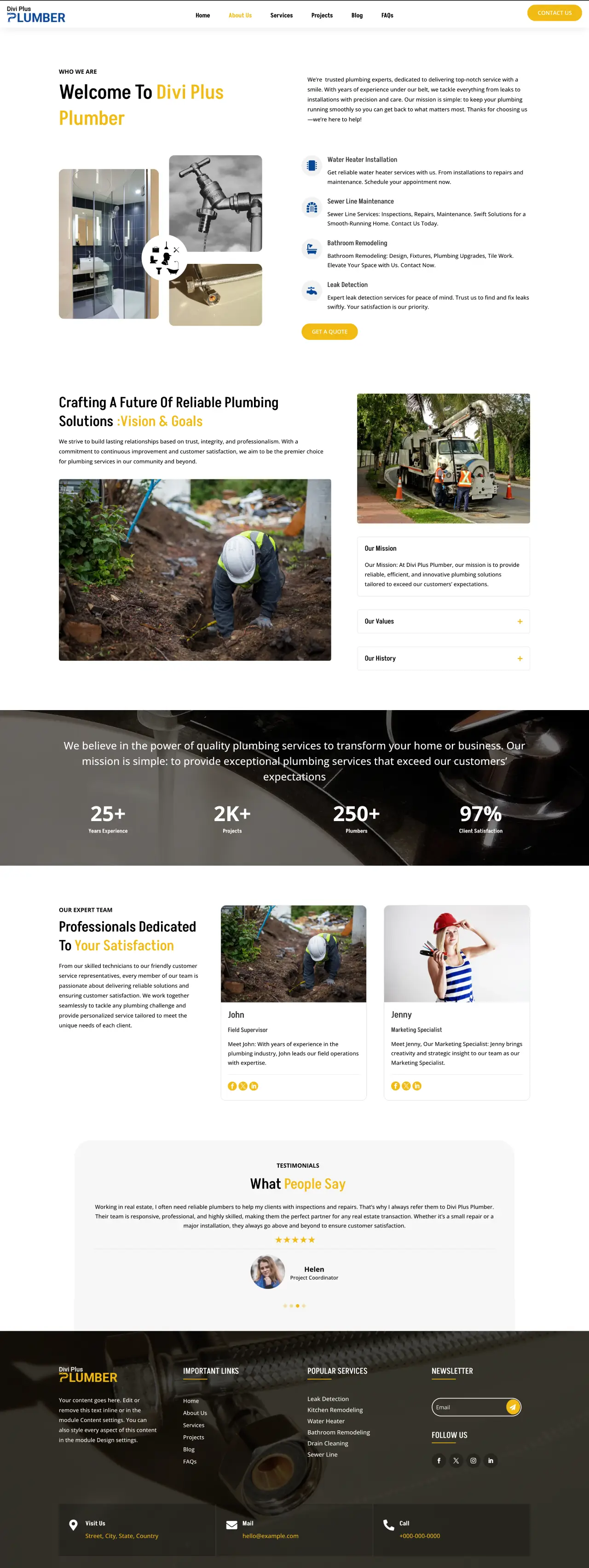 Divi Plus Plumber Child Theme About