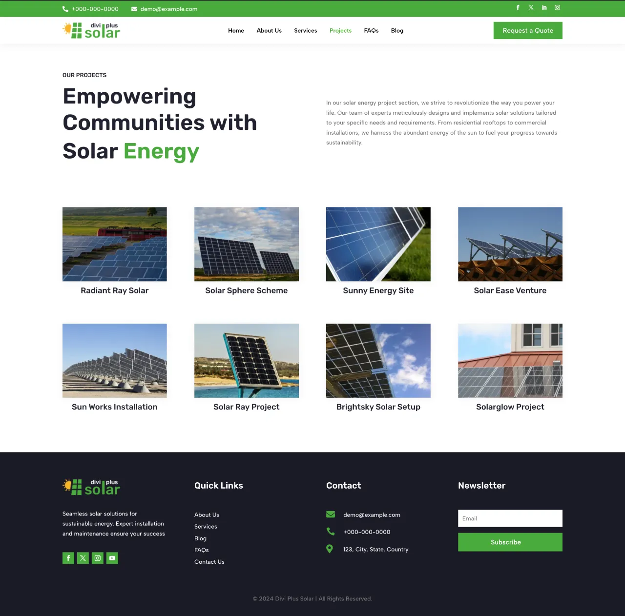 Divi Plus Solar Child Theme Projects