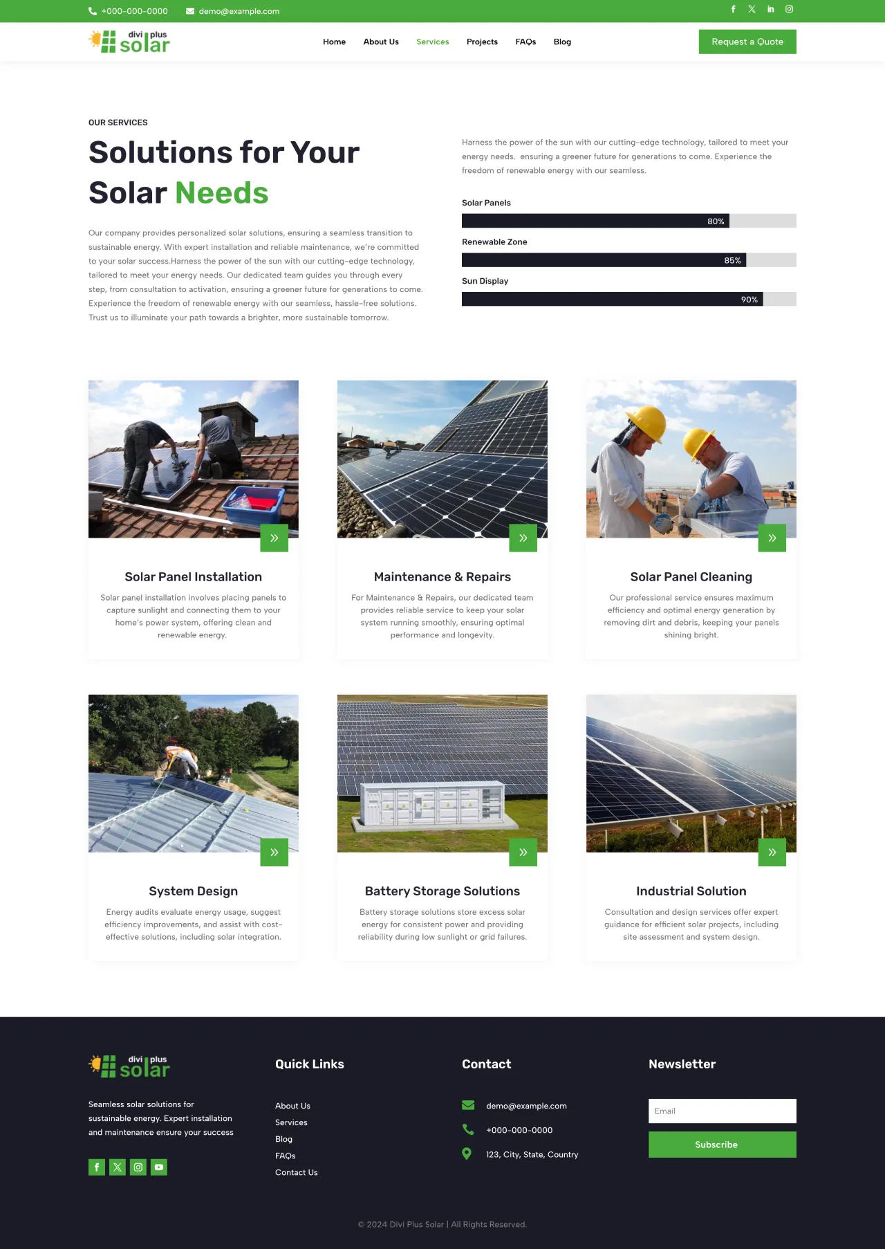 Divi Plus Solar Child Theme Services