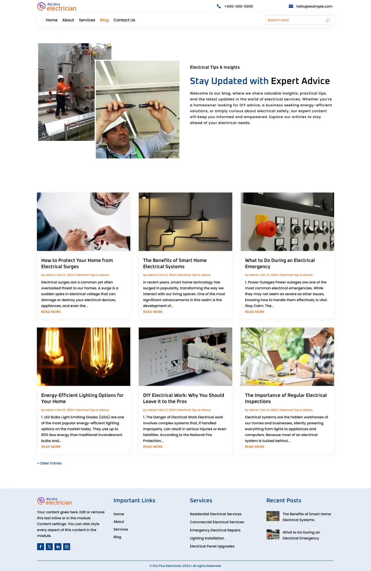 divi-plus-electrician-child-theme-blog Divi Plus Electronics Store Child Theme