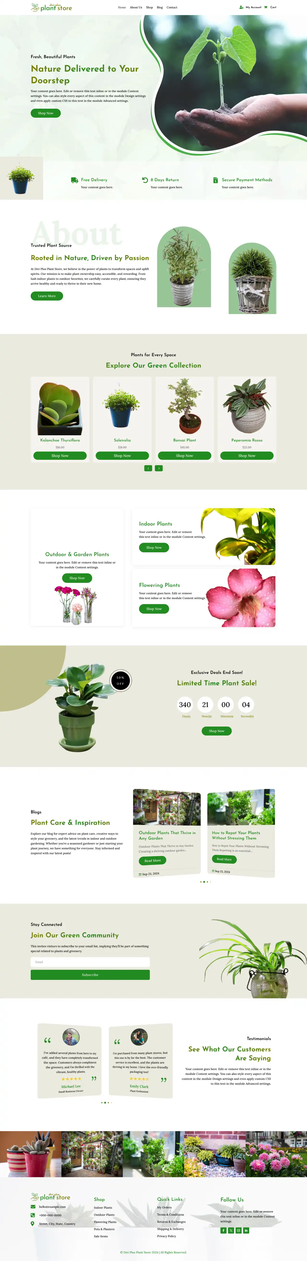 Divi Plus Gardening Child Theme Home