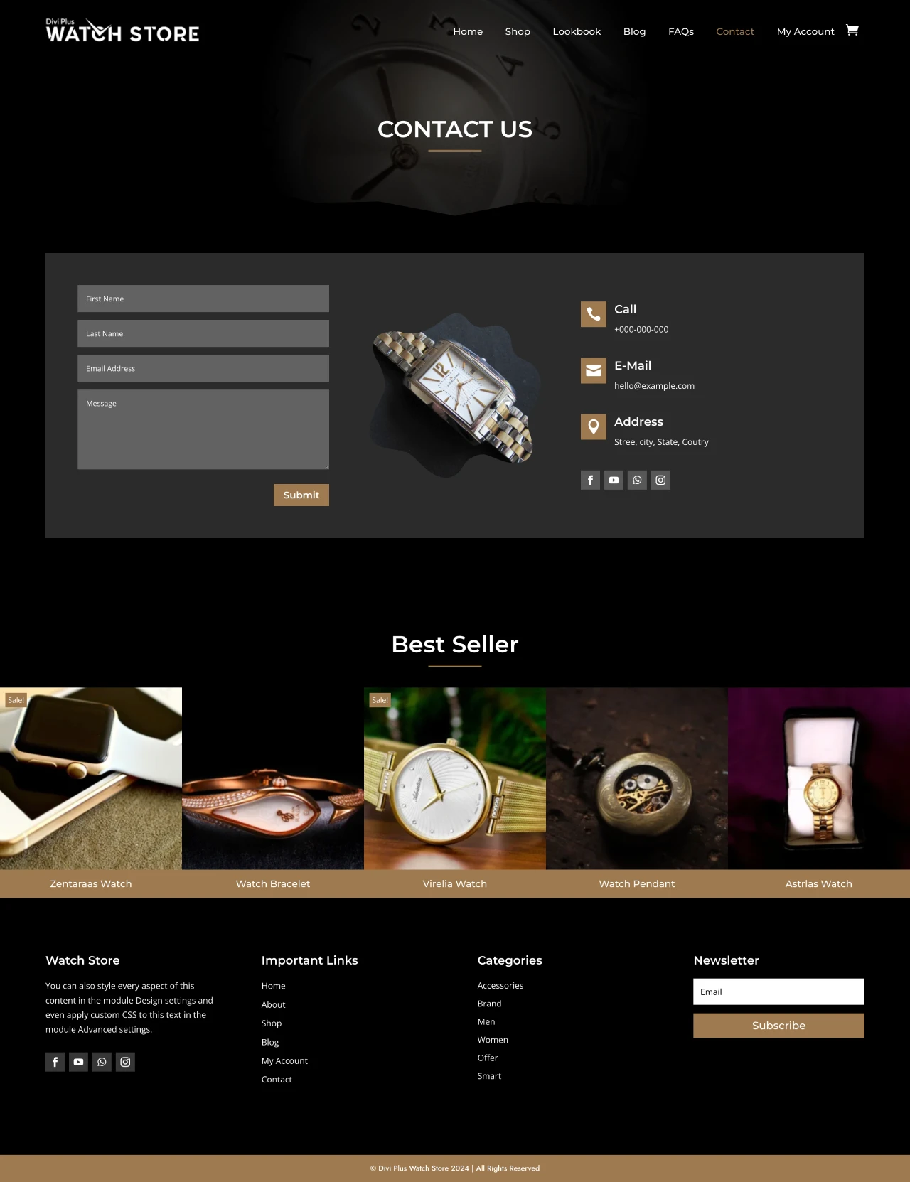 divi-plus-watch-store-child-theme-contact Divi Plus Accountant Child Theme