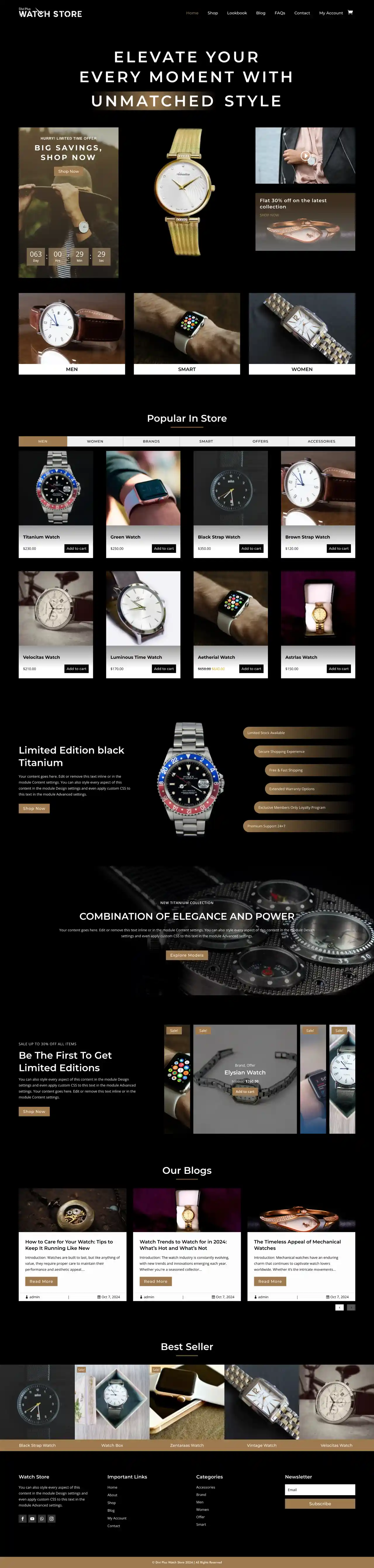 divi-plus-watch-store-child-theme-home-page Divi Plus Accountant Child Theme