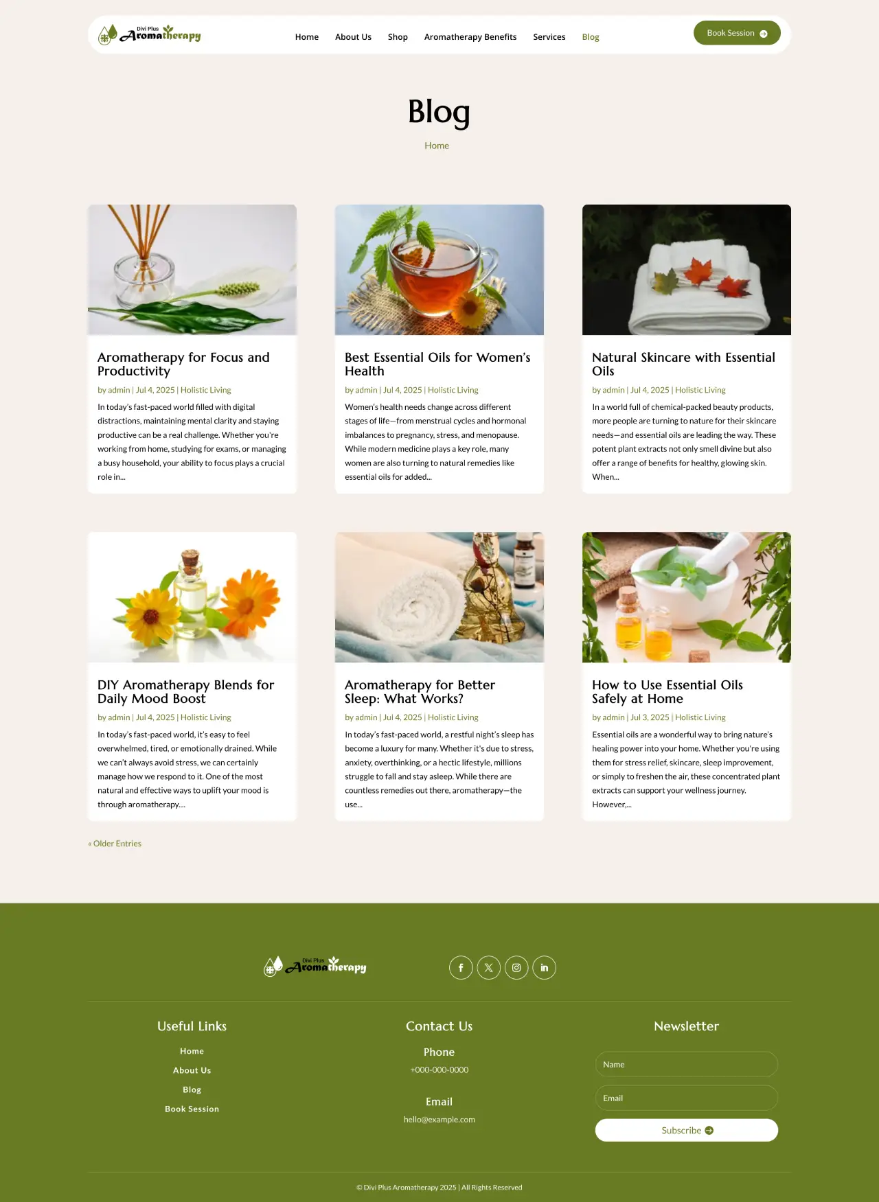 Divi Plus aromatherapy blog