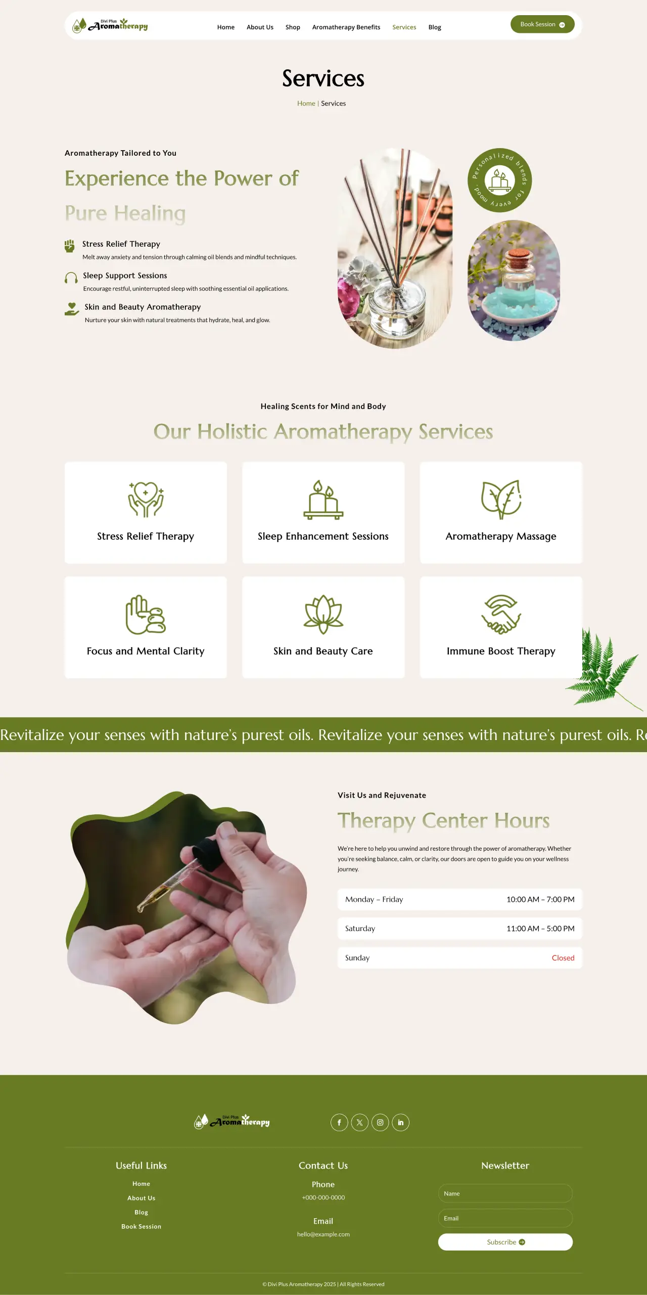 Divi Plus aromatherapy services