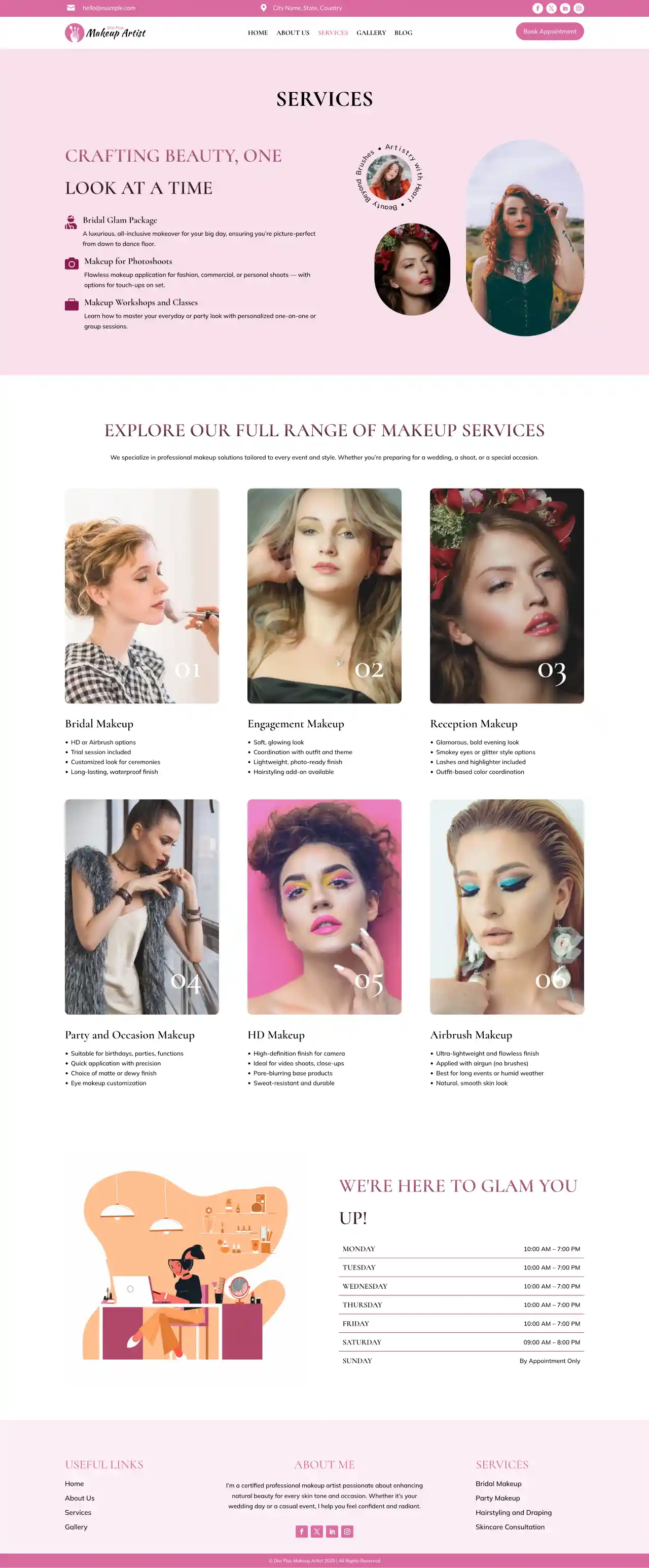 Divi Plus makeup artist child theme services
