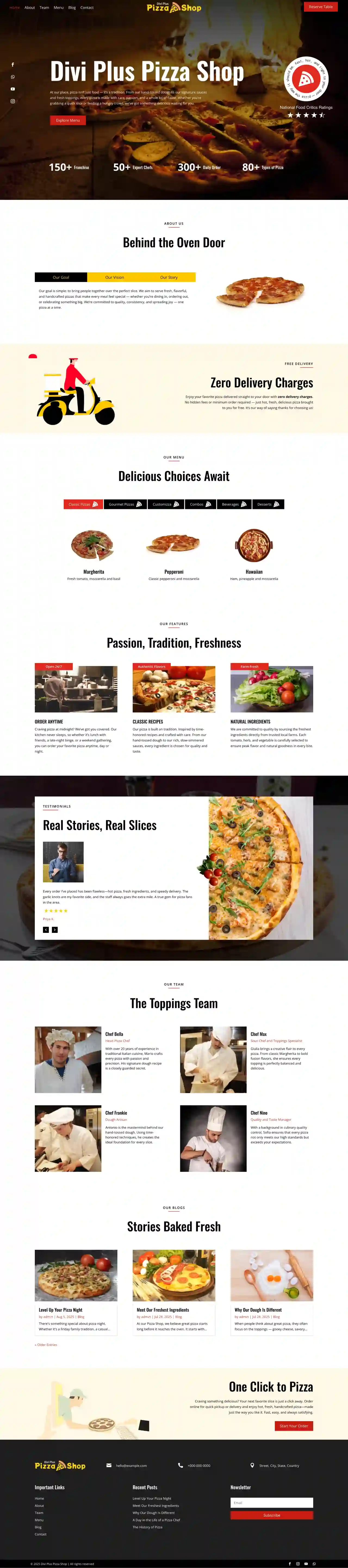 divi-plus-pizza-shop-home Divi Plus Builder Child Theme Home