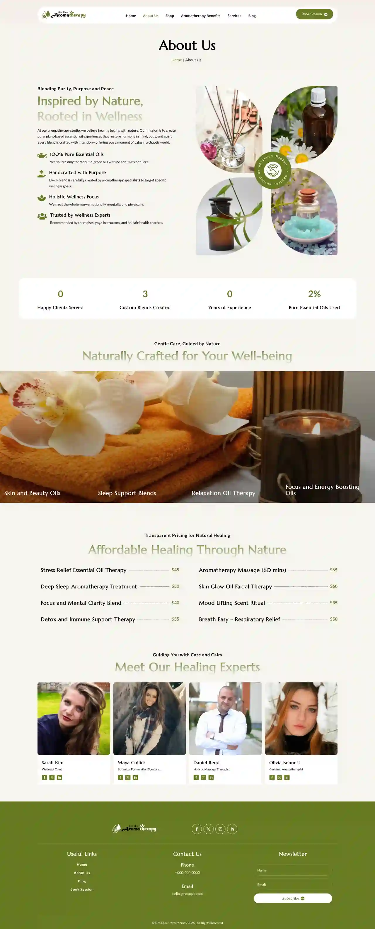 Divi Plus aromatherapy about