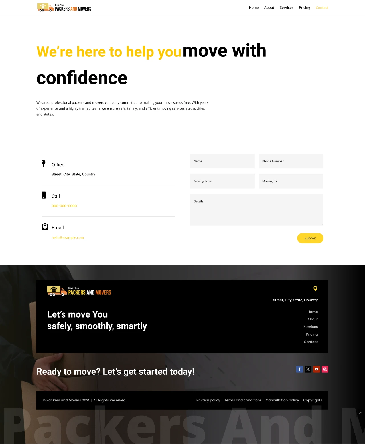Divi Plus packers and movers contact