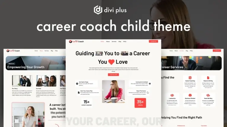 Divi Plus career coach child theme