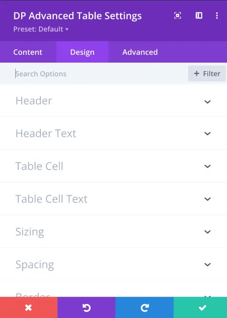 Divi Advanced Table - Divi Plus